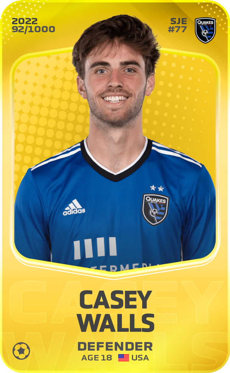 Sorare - Sorare Official - Casey Walls 2022-23 • Limited 92/1000 - NFT # 105836049680392542343240342449080605810124135117685338166986876924212749161355