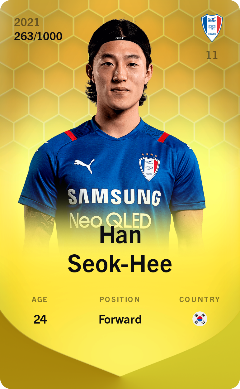 Sorare - Sorare Official - Han Seok-Hee 2021-22 • Limited 263/1000 - NFT # 28192492999965388514933917012931449832459225934103168029766640434270681062467