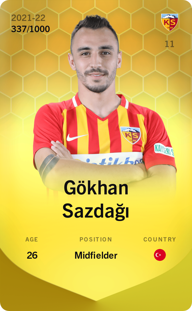 Sorare - Sorare Official - Gökhan Sazdağı 2021-22 • Limited 337/1000 - NFT # 1452683676291025634627530704651807404129948880469503237907364159620399411046