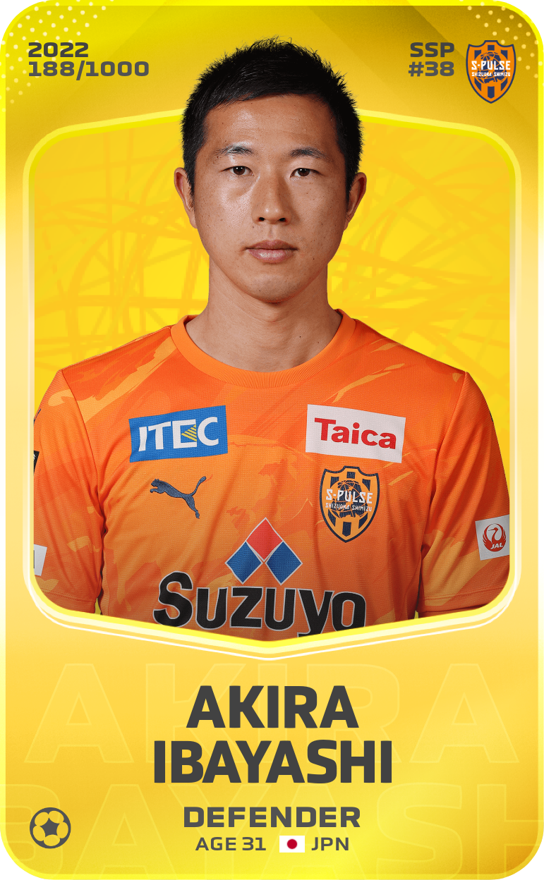 Sorare - Sorare Official - Akira Ibayashi 2022-23 • Limited 188/1000 - NFT # 98641510648471901274851821574468614002096291051794949344869080250871387763486