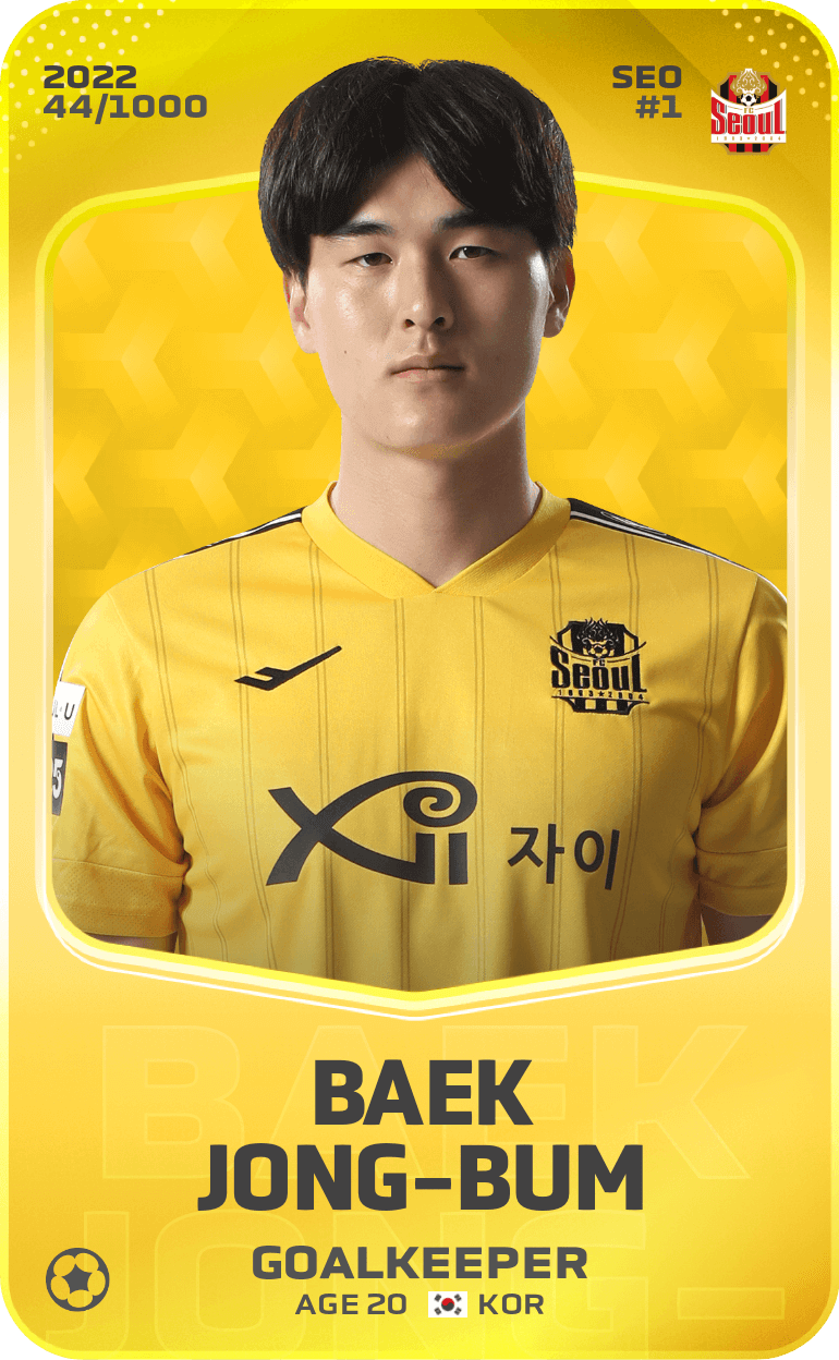 Baek Jong-Bum 2022-23 • Limited 44/1000
