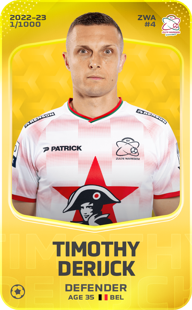 Sorare - Sorare Official - Timothy Derijck 2022-23 • Limited 1/1000 - NFT # 59505059952877556728096446538944351590288288337892881146740644900180850300941