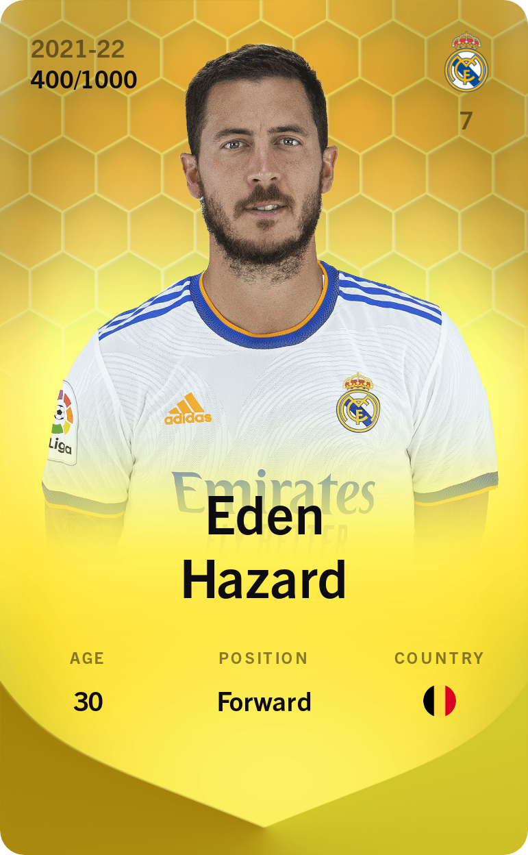 Sorare - Sorare Official - Eden Hazard 2021-22 • Limited 400/1000 - NFT # 94097531128008249335564670510025610939765945342662637709256847040813803403590
