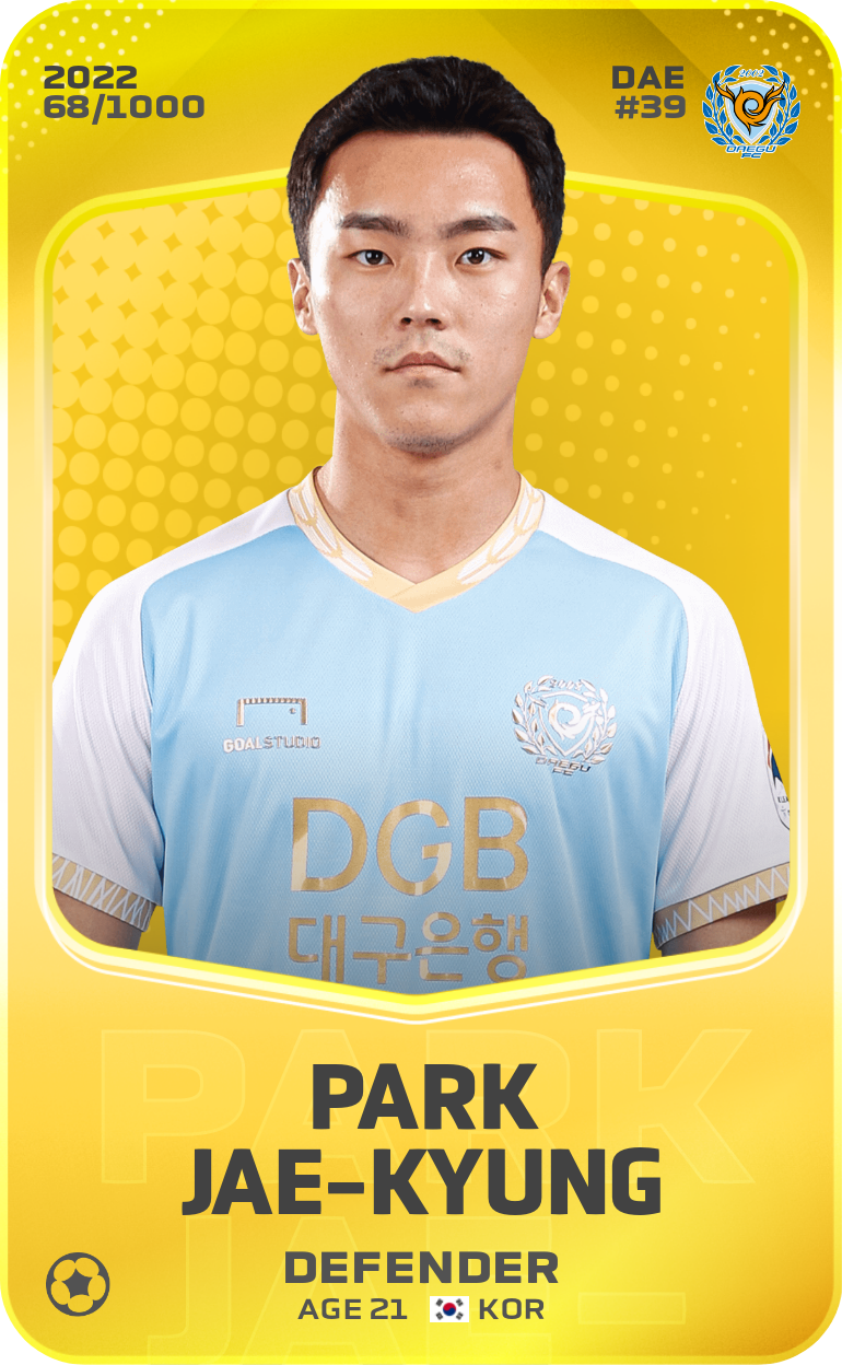 Sorare - Sorare Official - Park Jae-Kyung 2022-23 • Limited 68/1000 - NFT # 10900311269457239085032422709136845817734500247410734228839883954571570666739