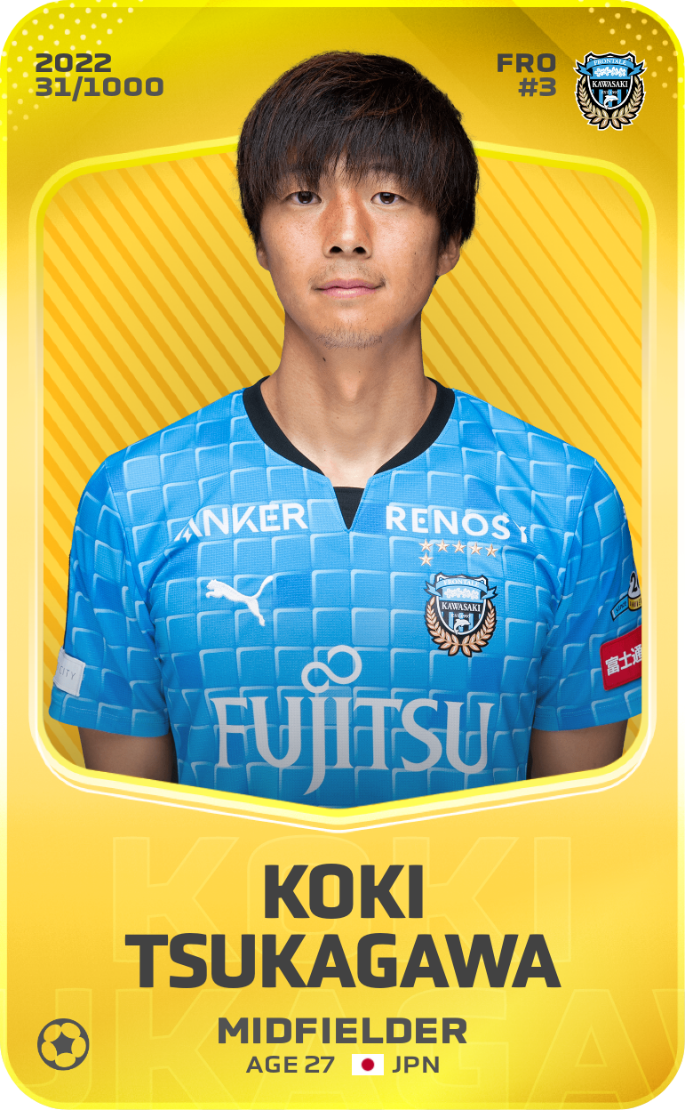 Sorare - Sorare Official - Koki Tsukagawa 2022-23 • Limited 31/1000 - NFT # 54541074162989553493651045391629281326373083131257060757623043363219794312331