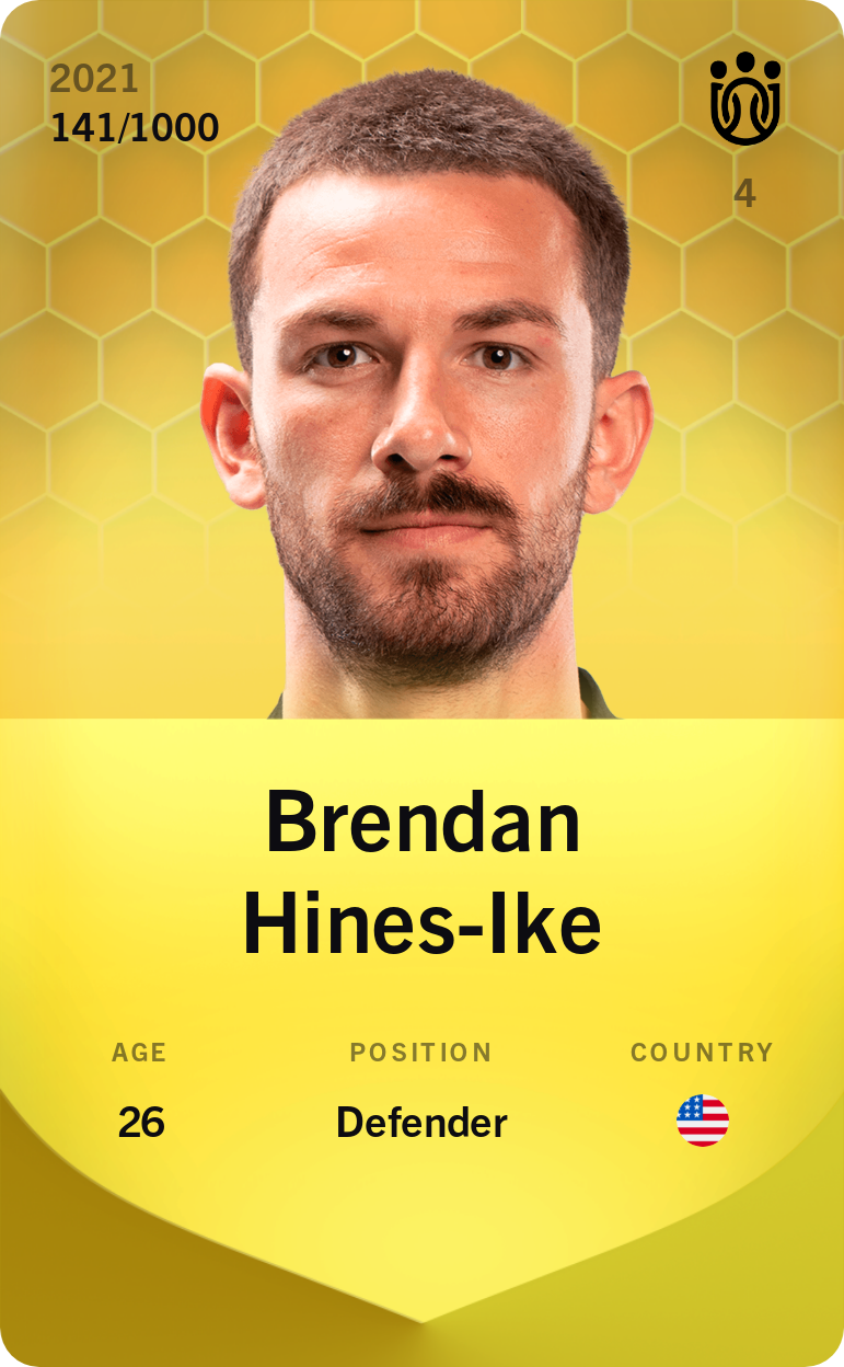 Sorare - Sorare Official - Brendan Hines-Ike 2021-22 • Limited 141/1000 - NFT # 79764367960925974476426844917102505816977062488980788423911094974834073592551
