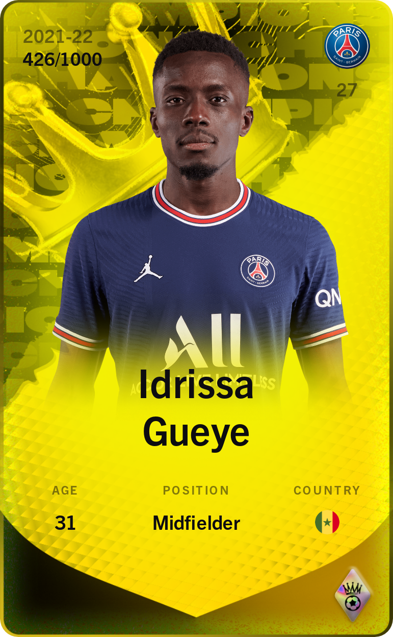 Sorare - Sorare Official - Idrissa Gueye 2021-22 • Limited 426/1000 - NFT # 105764626740530218669220343481700038177172203777324588430578440200008157018780