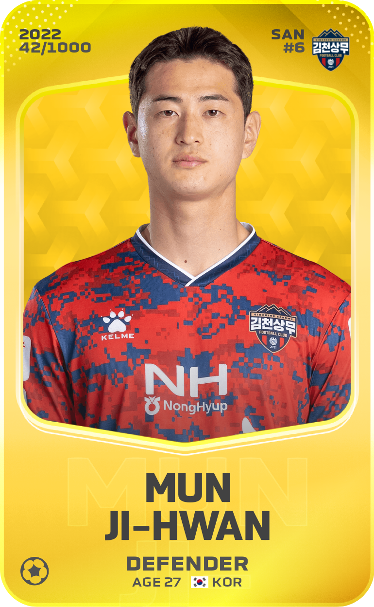 Sorare - Sorare Official - Mun Ji-Hwan 2022-23 • Limited 42/1000 - NFT # 50329232306733544774632223342189903968412521821864917740592462130170115966820