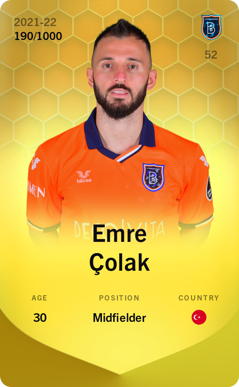 Sorare - Sorare Official - Emre Çolak 2021-22 • Limited 190/1000 - NFT # 90966666511126553367156151971404883018093599730211015602688293952859894778077
