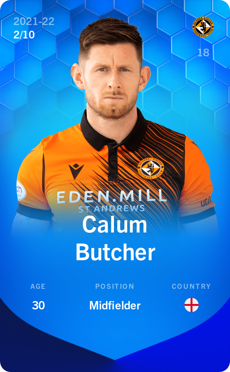 Sorare - Sorare Official - Calum Butcher 2021-22 • Super Rare 2/10 - NFT # 71138705032400024411985149991110593222601742185106530216123941561624018583505
