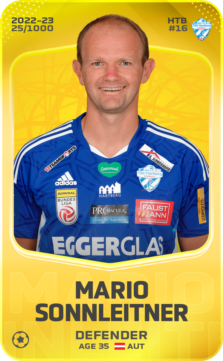 Sorare - Sorare Official - Mario Sonnleitner 2022-23 • Limited 25/1000 - NFT # 80119694432294349955070800549556411238471364168048384295368210075680129051015