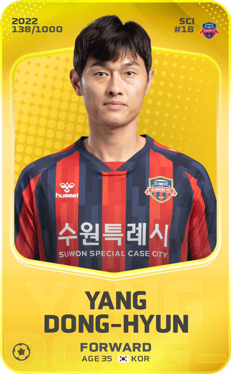 Sorare - Sorare Official - Yang Dong-Hyun 2022-23 • Limited 138/1000 - NFT # 2028371518991313234739036728775076635431358291379309535870308550370480363908