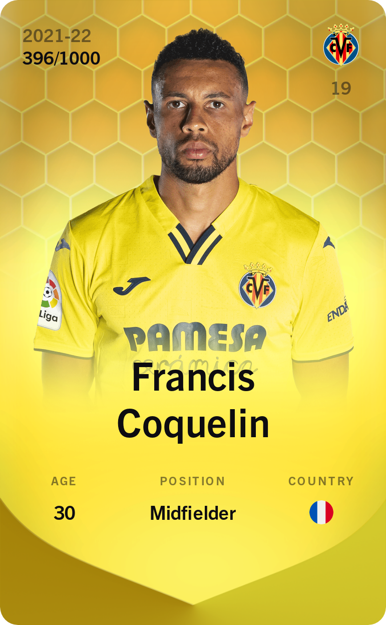 Sorare - Sorare Official - Francis Coquelin 2021-22 • Limited 396/1000 - NFT # 91423575605230914136661585902563393295593810855046715273877719434496998592363