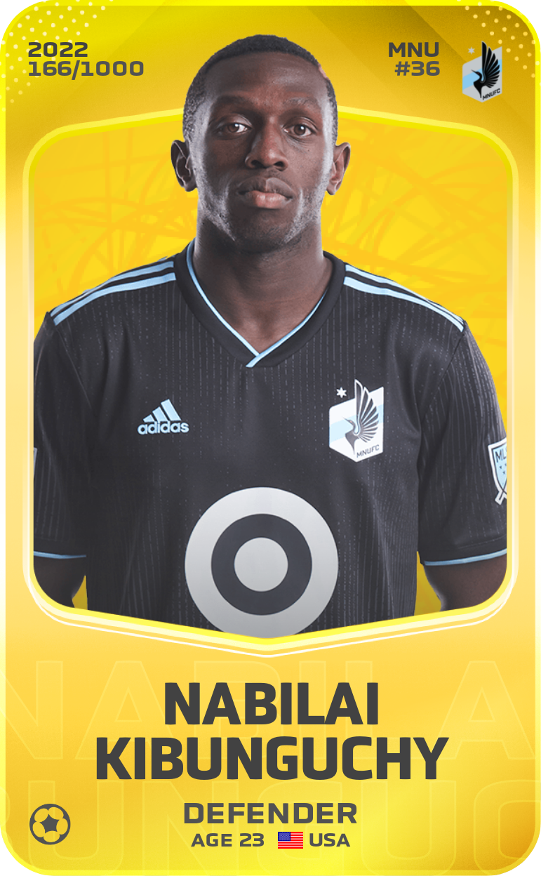 Sorare - Sorare Official - Nabilai Kibunguchy 2022-23 • Limited 166/1000 - NFT # 90600777550245927322545555447496115158298965570695451550333840986671629800642