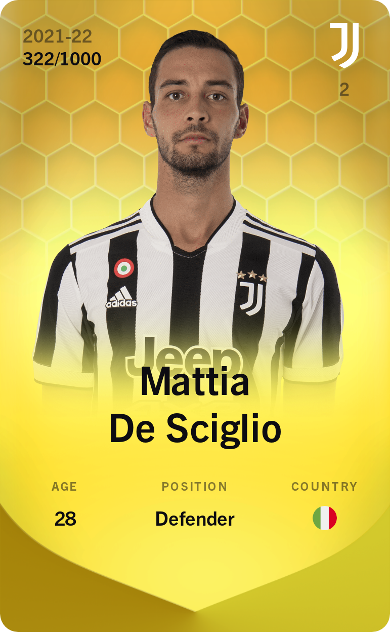 Sorare - Sorare Official - Mattia De Sciglio 2021-22 • Limited 322/1000 - NFT # 5968066996533735736248824706597912625120082257007606392128073395911854217749