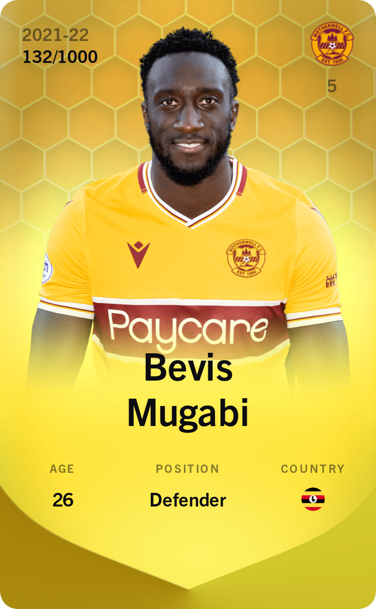 Sorare - Sorare Official - Bevis Mugabi 2021-22 • Limited 132/1000 - NFT # 62135081024939861622720486743462662388381874110674982090787704413555723788583