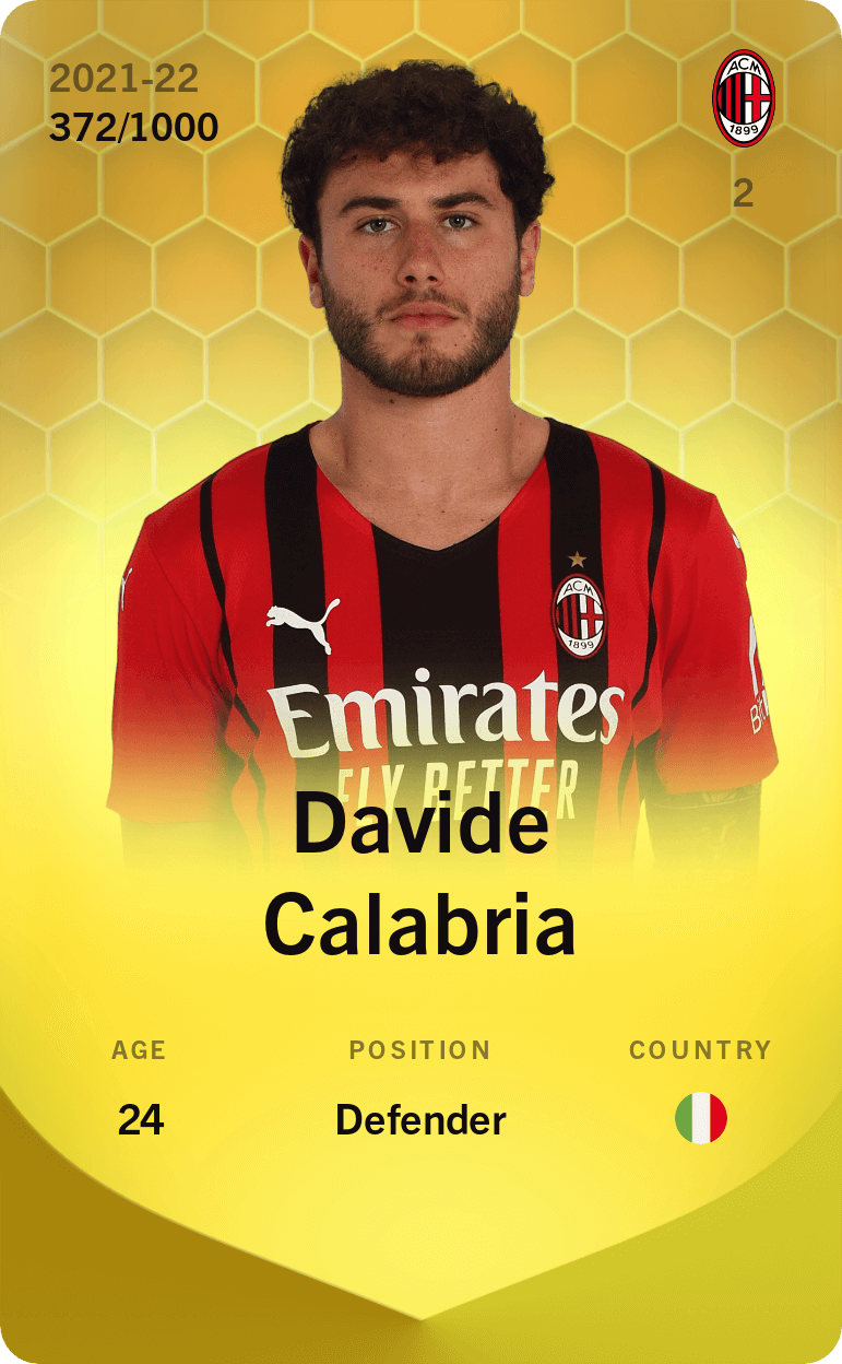 Davide Calabria 2021-22 • Limited 372/1000