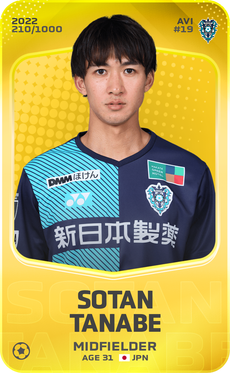 Sorare - Sorare Official - Sotan Tanabe 2022-23 • Limited 210/1000 - NFT # 62918558279612891849363126551200497087848119212497919813080137054343992835653
