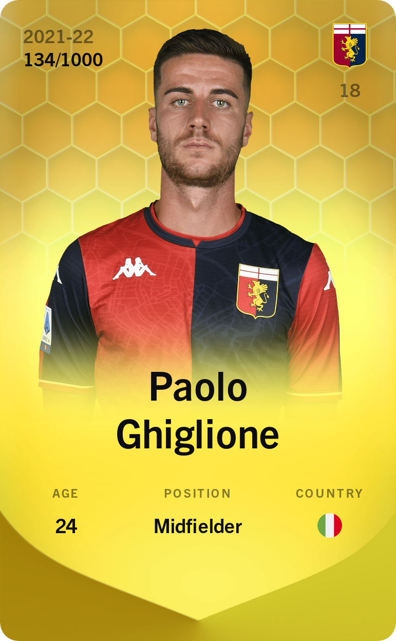 Sorare - Sorare Official - Paolo Ghiglione 2021-22 • Limited 134/1000 - NFT # 22758068664156338587682134661989126840293196567316868957268039902073570780418