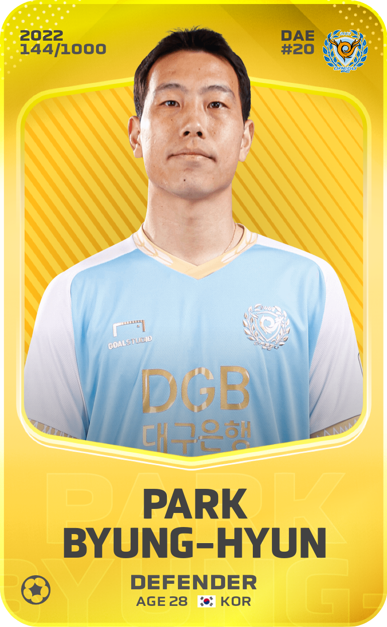 Sorare - Sorare Official - Park Byung-Hyun 2022-23 • Limited 144/1000 - NFT # 83516278033282000038793480324725940282597215338535392808955106285742651840788