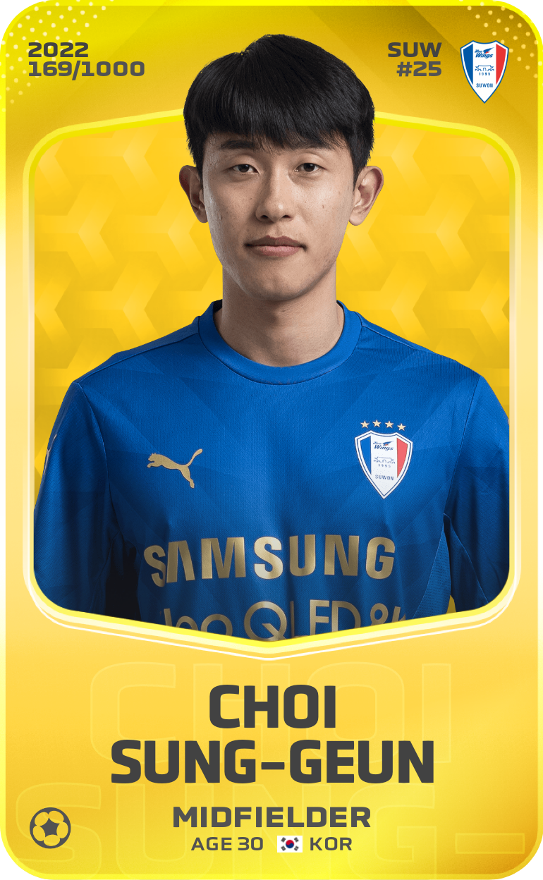Sorare - Sorare Official - Choi Sung-Geun 2022-23 • Limited 169/1000 - NFT # 37726317794843100072911975249092784446539386812110808177870810986751025576275