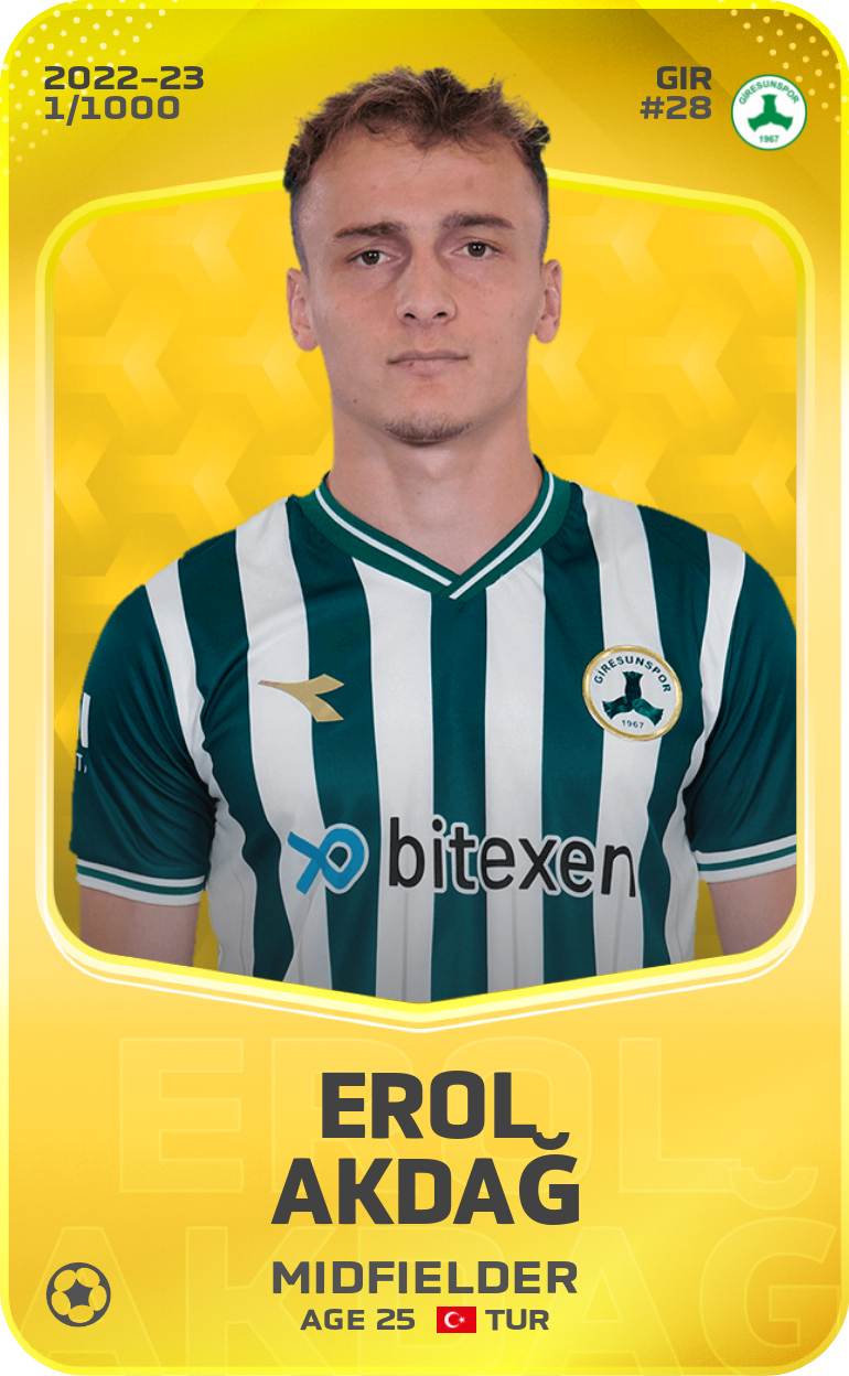 Sorare - Sorare Official - Erol Akdağ 2022-23 • Limited 1/1000 - NFT # 78617782852054221799499215544029454542226677129991597434253925207645627609009