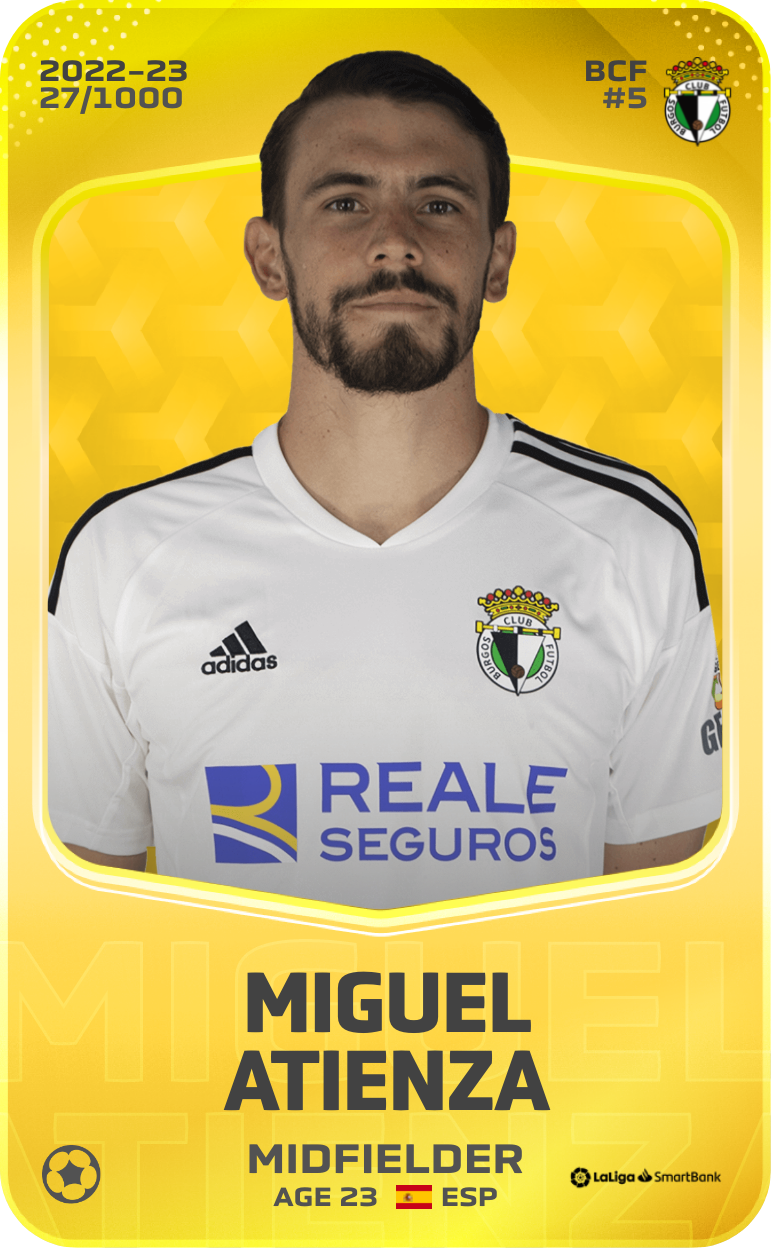 Sorare - Sorare Official - Miguel Atienza 2022-23 • Limited 27/1000 - NFT # 77991592290209513251414148450656943754819465888408802551821487767381301399298