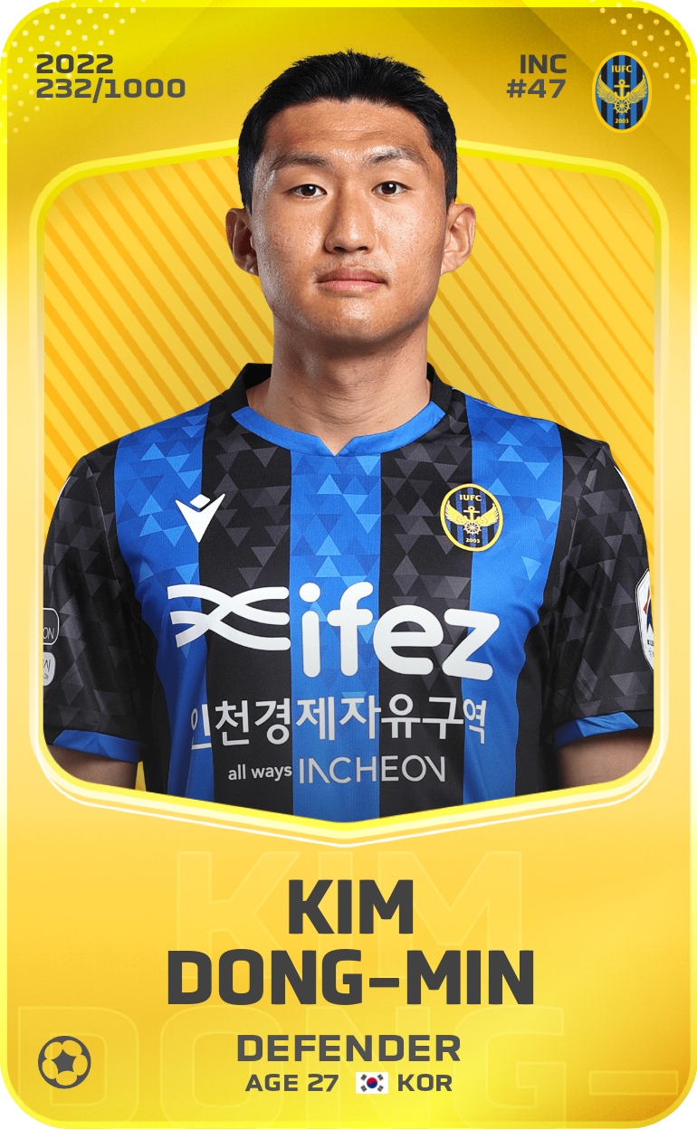 Sorare - Sorare Official - Kim Dong-Min 2022-23 • Limited 232/1000 - NFT # 49076038438509310376480736953958962755372500166988725555183077836468021097379