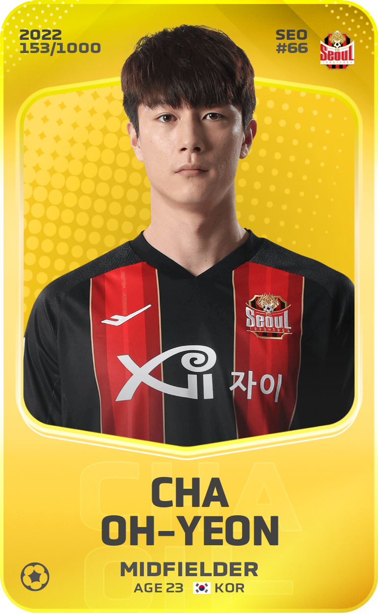 Sorare - Sorare Official - Cha Oh-Yeon 2022-23 • Limited 153/1000 - NFT # 88008348485630504906816002444267017801425948309442619685591537271504084691469