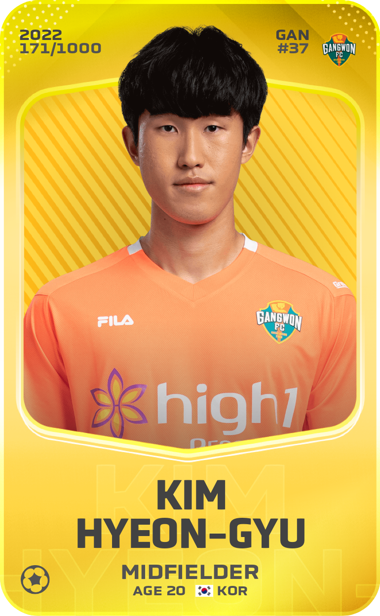 Sorare - Sorare Official - Kim Hyeon-Gyu  2022-23 • Limited 171/1000 - NFT # 86750597123181735173089488455483992067954076916009315898340446141888226723205