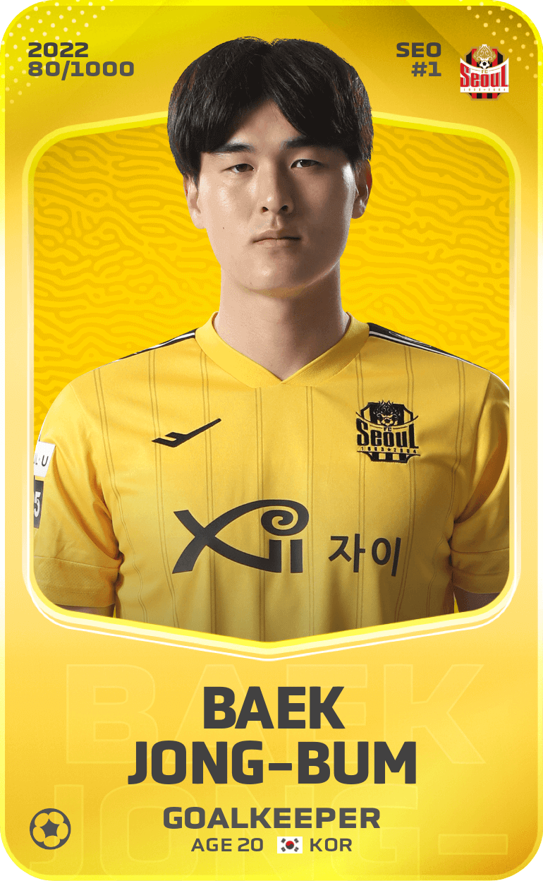 Baek Jong-Bum 2022-23 • Limited 80/1000