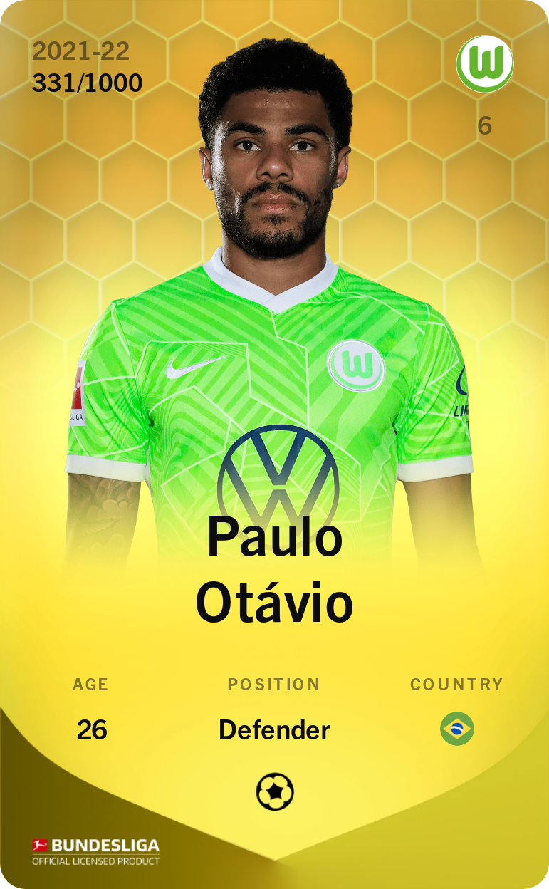 Sorare - Sorare Official - Paulo Otávio 2021-22 • Limited 331/1000 - NFT # 59338351500485338769364971911727851914862505761257157962230222805257294483137