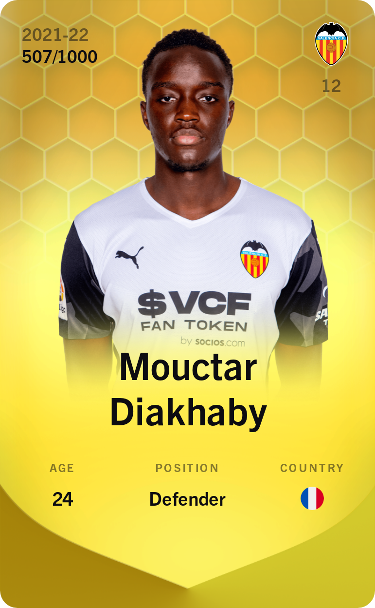Sorare - Sorare Official - Mouctar Diakhaby 2021-22 • Limited 507/1000 - NFT # 15654491912090232827581209678576906865031255866555707160415633022819430409100
