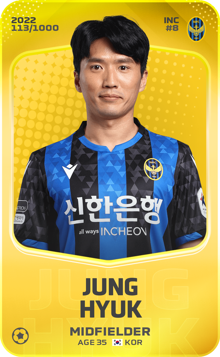 Sorare - Sorare Official - Jung Hyuk 2022-23 • Limited 113/1000 - NFT # 56631795235031690573650121335705798833103489313757133776937498363695965681420