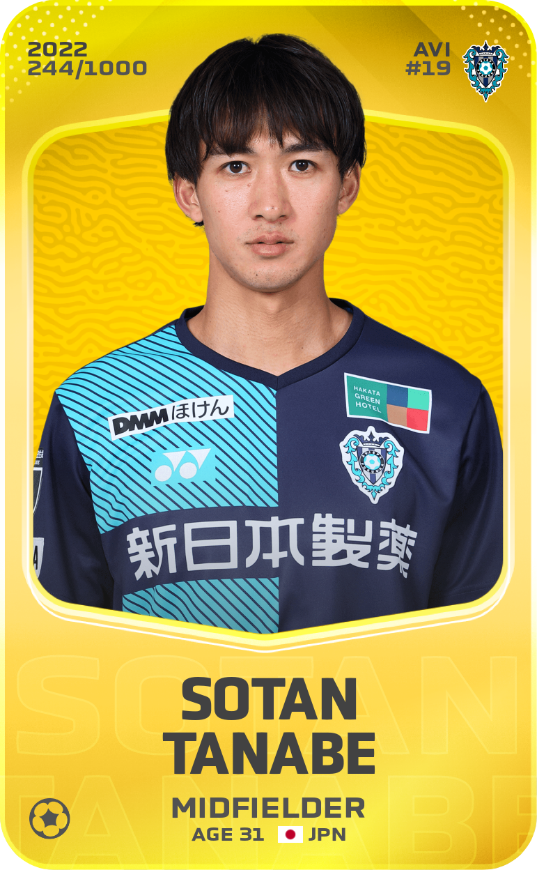 Sorare - Sorare Official - Sotan Tanabe 2022-23 • Limited 244/1000 - NFT # 48746533363937318922163461799192197106039602707478983257402363617988307956099