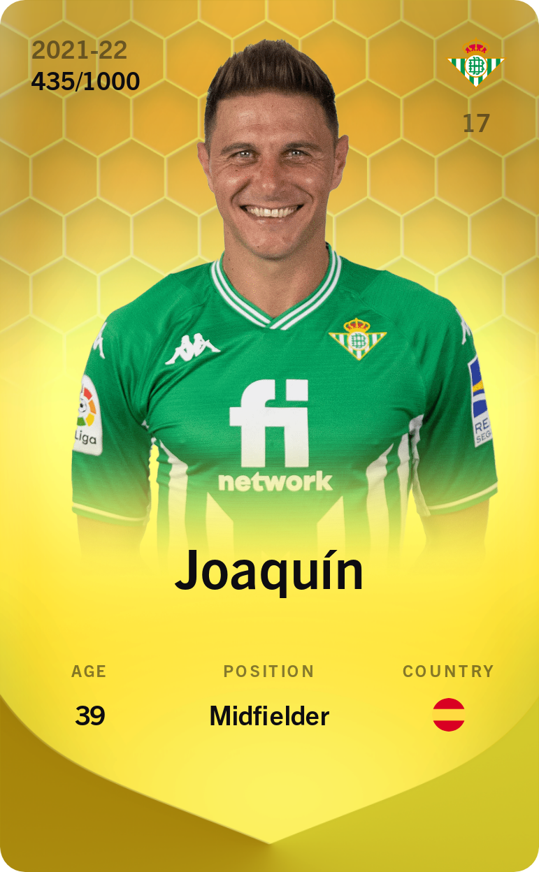 Sorare - Sorare Official - Joaquín 2021-22 • Limited 435/1000 - NFT # 15883979571191701550084389232001445800651855608278206913573634334648876541595
