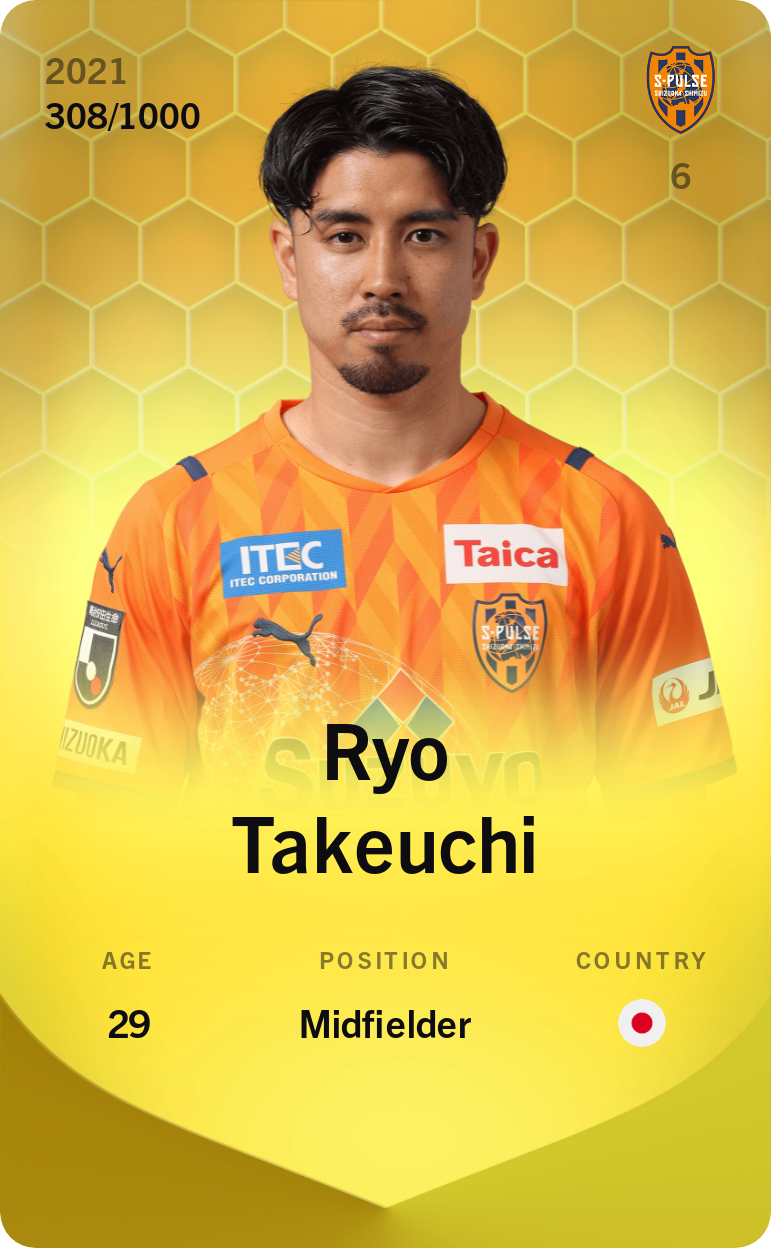 Sorare - Sorare Official - Ryo Takeuchi 2021-22 • Limited 308/1000 - NFT # 95538735601304424333805305369882721995639695377439107136699547186597765832886