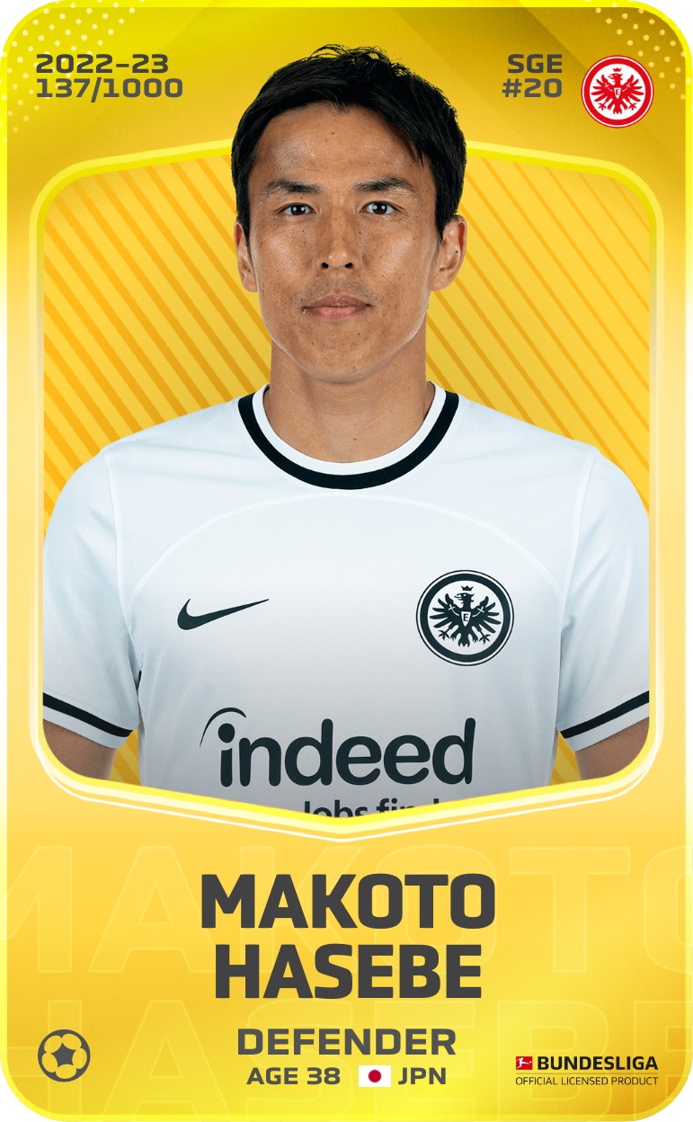 Sorare - Sorare Official - Makoto Hasebe 2022-23 • Limited 137/1000 - NFT # 50526520088661397732297028104306296553624717692544324618232923853895395827541