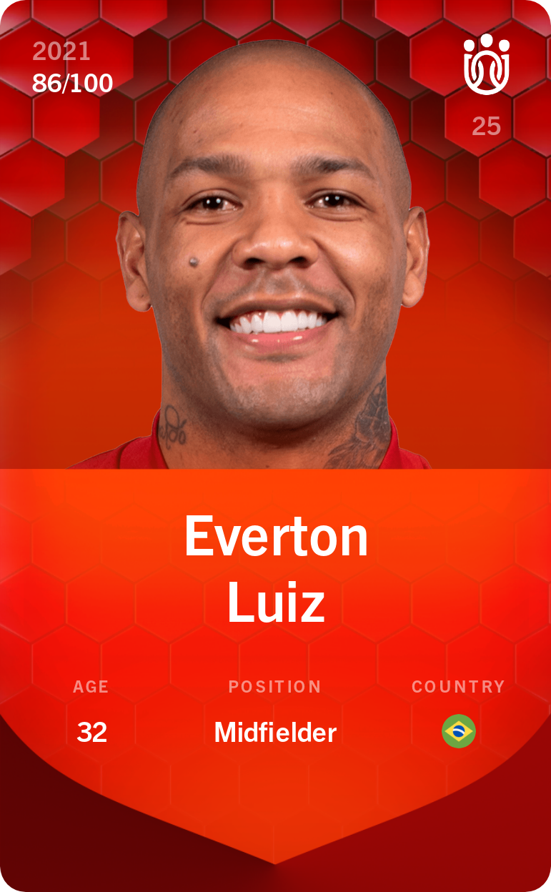 Sorare - Sorare Official - Everton Luiz 2021-22 • Rare 86/100 - NFT # 72777035940563125754750241715692419696693820740004722016979827256047732051540