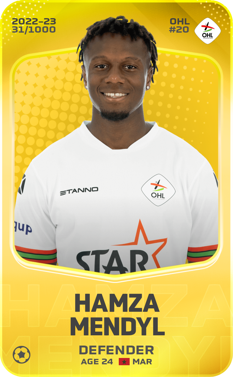 Sorare - Sorare Official - Hamza Mendyl 2022-23 • Limited 31/1000 - NFT # 75068510176176750919849856953047289987002678806930078484382414741586731873081