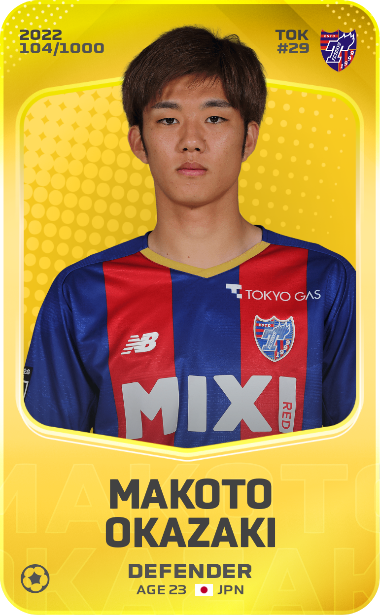 Sorare - Sorare Official - Makoto Okazaki 2022-23 • Limited 104/1000 - NFT # 37540894648702305394673840934068127594289893136629803358674975715146055808807