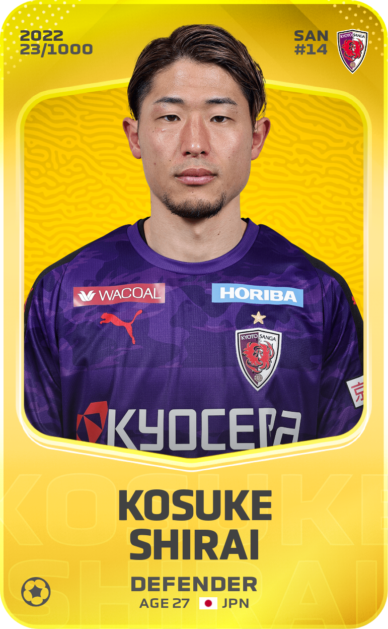 Sorare - Sorare Official - Kosuke Shirai 2022-23 • Limited 23/1000 - NFT # 19865092025238634187424490429752712892188890154163967103755010223738344926551