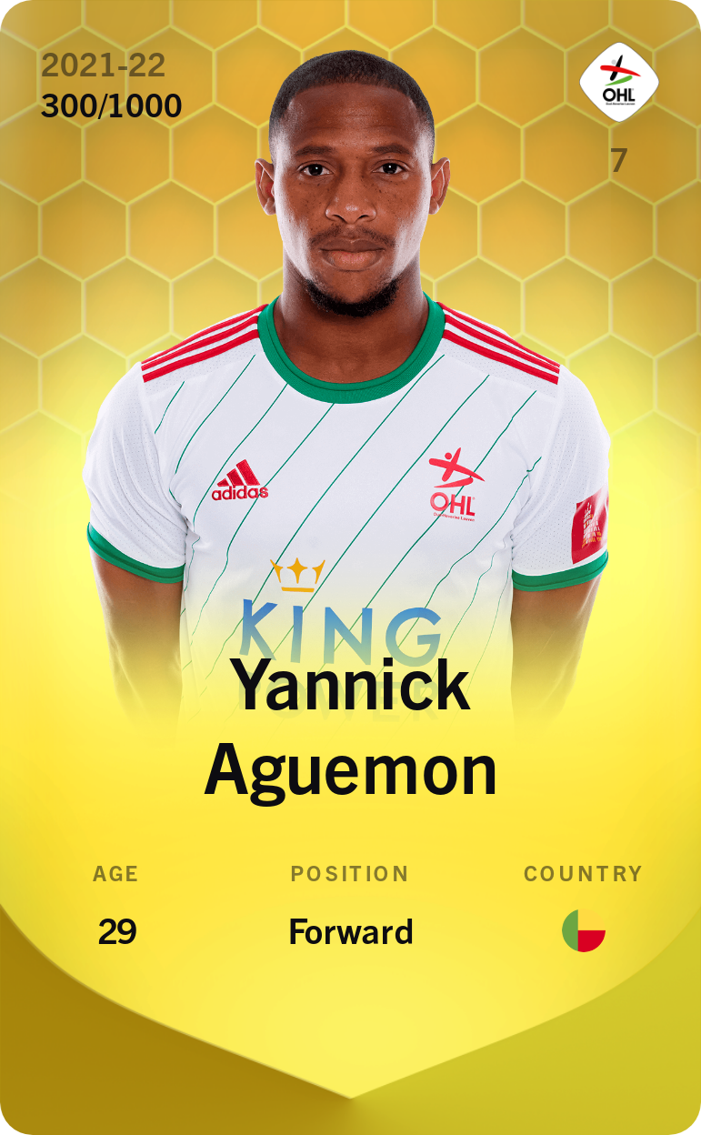 Sorare - Sorare Official - Yannick Aguemon 2021-22 • Limited 300/1000 - NFT # 57218640590903002477787252611297145886749501892853224932705258213172081149439