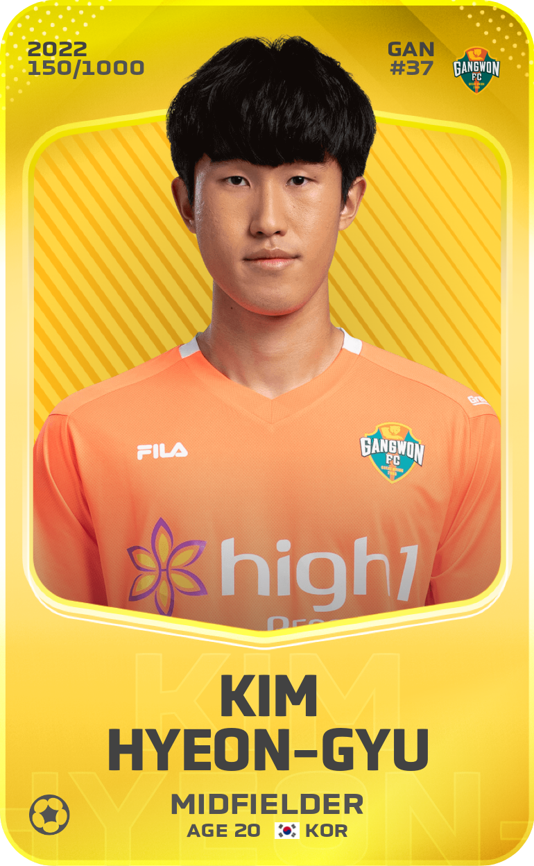 Sorare - Sorare Official - Kim Hyeon-Gyu  2022-23 • Limited 150/1000 - NFT # 77866362614446559184350602976681308902459684569220488839630955741891422077517