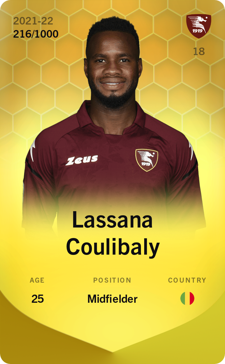Sorare - Sorare Official - Lassana Coulibaly 2021-22 • Limited 216/1000 - NFT # 19611355332833447244640728976788289587825465342033093261547372102466640855806