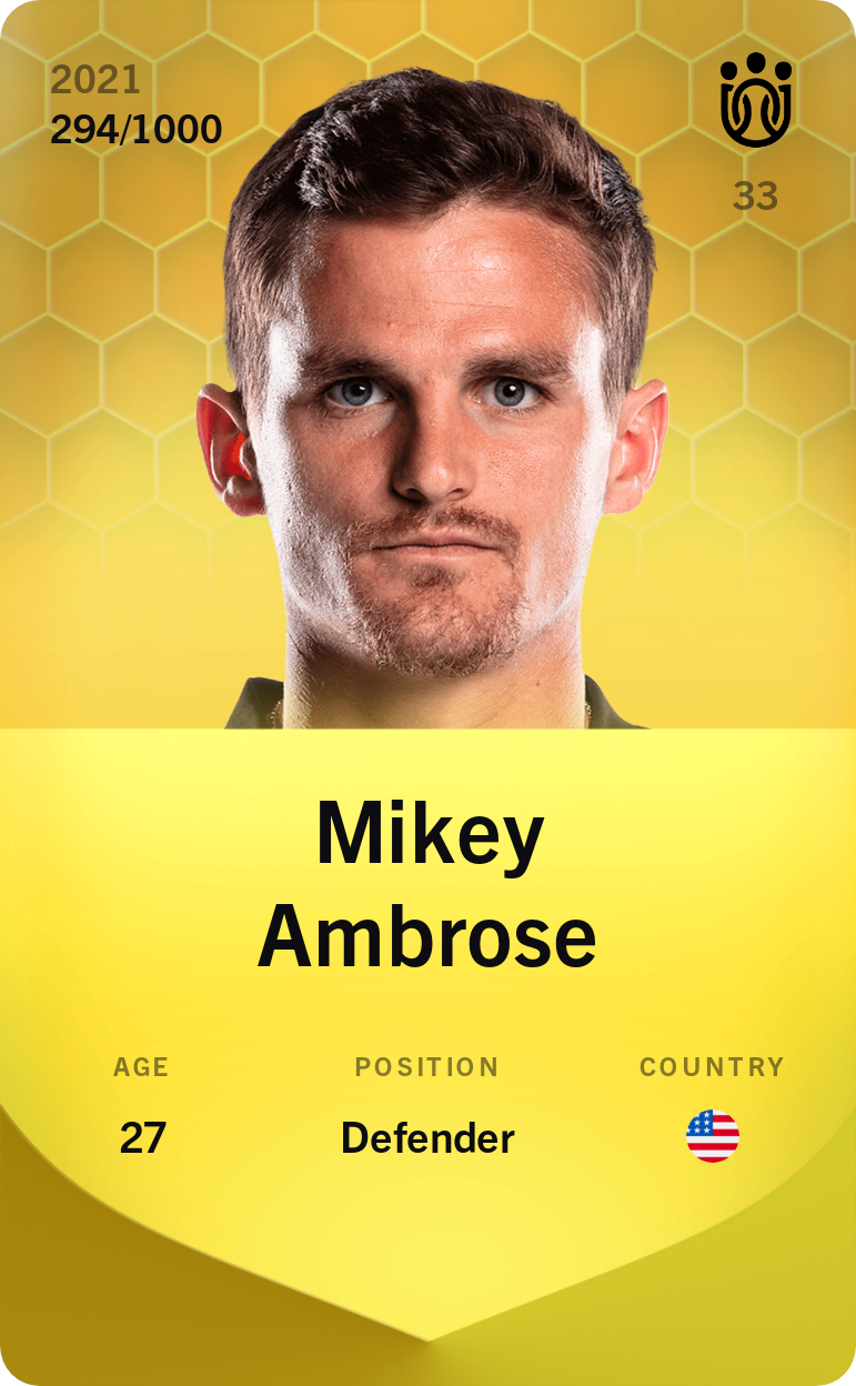 Sorare - Sorare Official - Mikey Ambrose 2021-22 • Limited 294/1000 - NFT # 30445204457351550443843999303101389498773727890857900151927902465396185655209