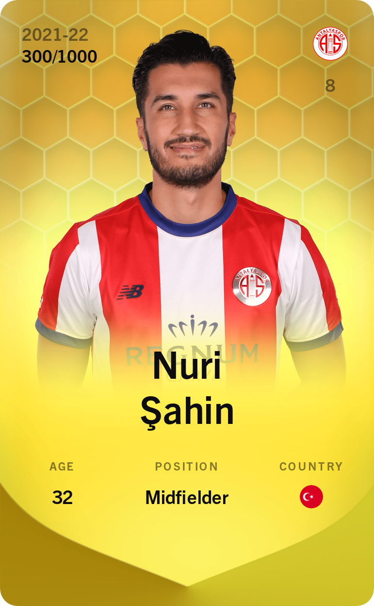 Sorare - Sorare Official - Nuri Şahin 2021-22 • Limited 300/1000 - NFT # 72109428843242089133474647957476372377335939799557486095317761634073424419014