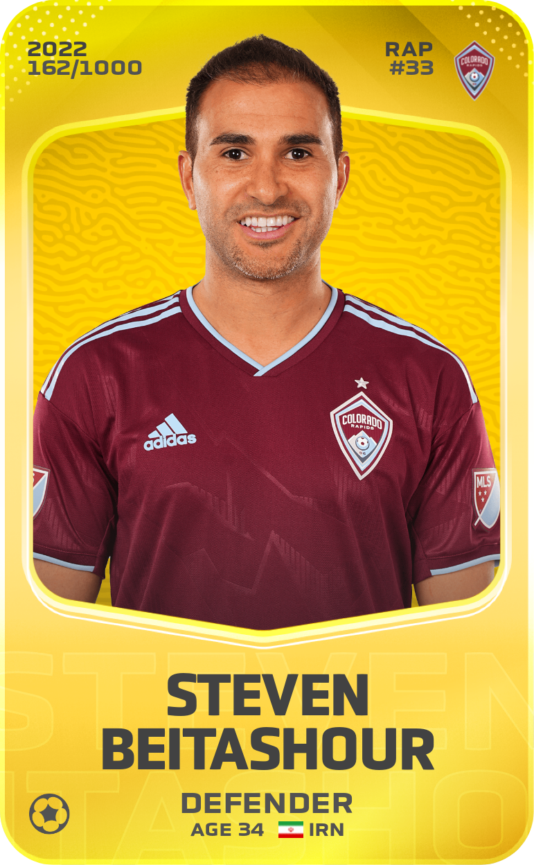 Sorare - Sorare Official - Steven Beitashour 2022-23 • Limited 162/1000 - NFT # 115317248961947526952183779222179775982438706127122327371380426658778909553408