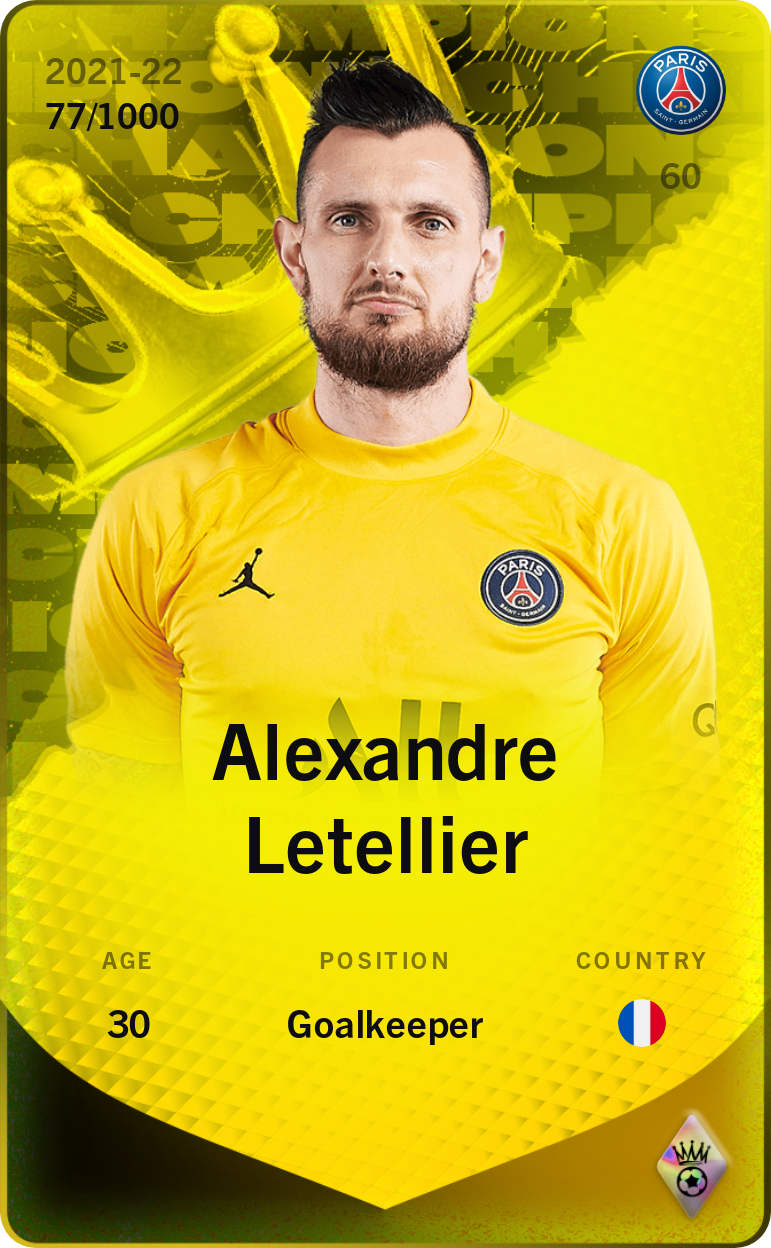 Sorare - Sorare Official - Alexandre Letellier 2021-22 • Limited 77/1000 - NFT # 57838094721549386299338292484393141835115755629179125499395872354550867007219