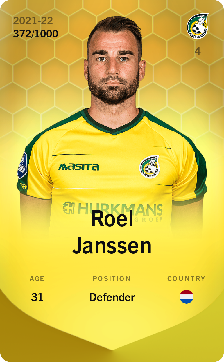 Sorare - Sorare Official - Roel Janssen 2021-22 • Limited 372/1000 - NFT # 100009784012573559362901947607166309097747194505681896928428261774922916118334